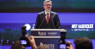 Communications Director Burhanettin Duran addresses participants during the Disaster Journalism Training Panel, Ankara, Türkiye, Dec. 2, 2025. (AA Photo) 