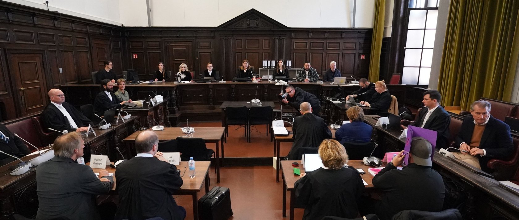 Presiding judge Isabel Hildebrandt opens another session of the trial against defendant German entrepreneur and gastronome Christina Block over alleged child abduction at the District Court in Hamburg, northern Germany, Nov. 6, 2025. (AFP Photo)