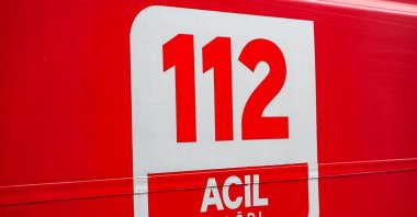 The 112 emergency call logo displayed prominently on a fire truck, Istanbul, Türkiye, Feb. 22, 2025. (Shutterstock Photo)