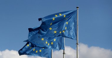 European Union flags fly outside the EU Commission headquarters, Brussels, Belgium, Sept. 19, 2019. (Reuters Photo)