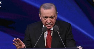President Recep Tayyip Erdoğan delivers remarks at the draw ceremony for newly appointed judges and prosecutors at the Beştepe Nation’s Congress and Culture Center in Ankara, Dec. 2, 2025. (AA Photo)