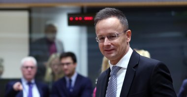 Hungarian Minister of Foreign Affairs and Trade Peter Szijjarto attends the EU Foreign Affairs Council, in Brussels, Belgium, Nov. 20, 2025. (EPA Photo)