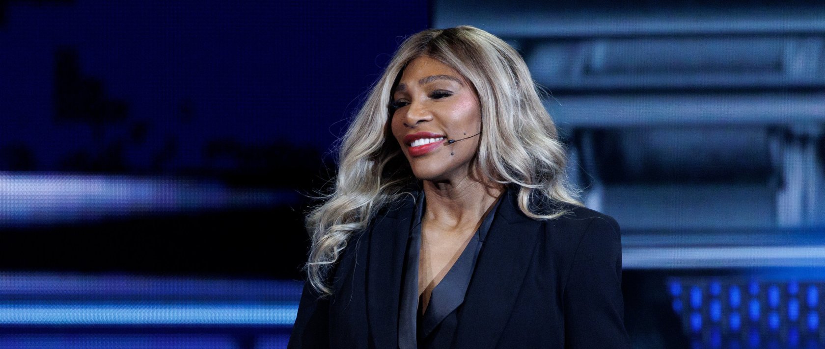 Serena Williams speaks during the America Business Forum inaugural U.S. edition, taking place at the Kaseya Center, Miami, U.S., Nov. 6, 2025. (EPA Photo)