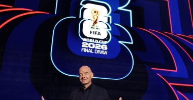 FIFA President Gianni Infantino on a visit to the Kennedy center ahead of the FIFA World Cup 2026 draw, Washington, U.S., Dec. 3, 2025. (Getty Images Photo)