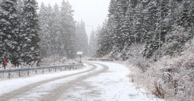 Snow and dense fog blanket Ilgaz Mountain, one of the country’s key ski and winter tourism centers, Kastamonu, Türkiye, Dec. 1, 2025. (AA Photo)