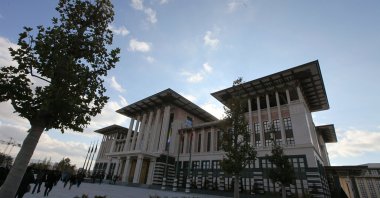 An outside view of the main building of the Presidential Complex where heads of state will likely visit during the 2026 summits, Ankara, Türkiye, Nov. 28, 2014. (AP Photo)