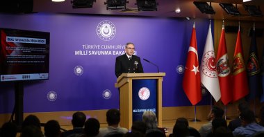 An official speaks during the National Defense Ministry&#039;s weekly briefing, Ankara, Türkiye, Dec. 4, 2025. (IHA Photo)