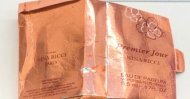 This undated handout picture released by the British Metropolitan Police Service in London on Sept. 5, 2018, shows a counterfeit perfume box that was discovered by nerve agent victim Charlie Rowley, who later gave it, and the bottle inside, to his girlfriend Dawn Sturgess. (AFP photo)