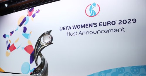 General view of the UEFA Women&#039;s Euro trophy ahead of the host&#039;s announcement at the UEFA Headquarters, Nyon, Switzerland, Dec. 3, 2025. (Reuters Photo)