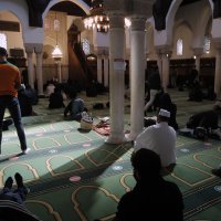 Muslims pray during the first day of the holy fasting month of Ramadan, at the Paris Mosque, Tuesday, April 13, 2021. (AP File Photo)
