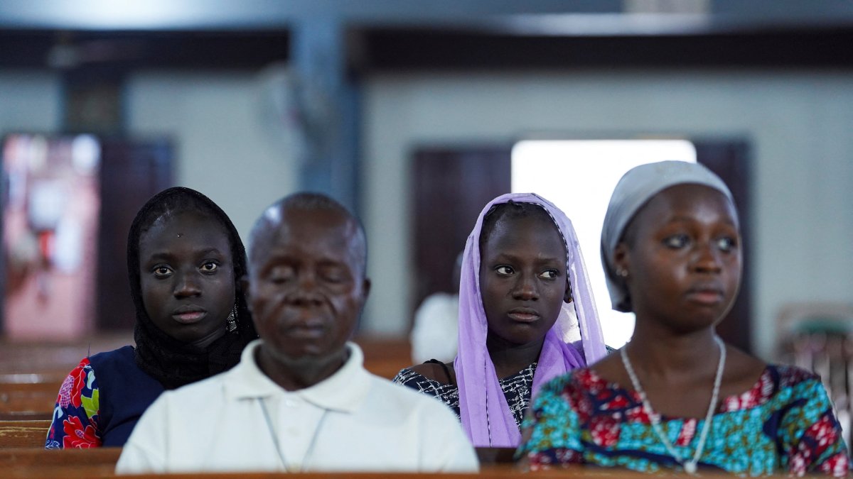 Worshippers attend an evening mass at St. Michael Cathedral on Bosso Road in Minna, Niger State, Nigeria, Dec. 4, 2025. (Reuters Photo)