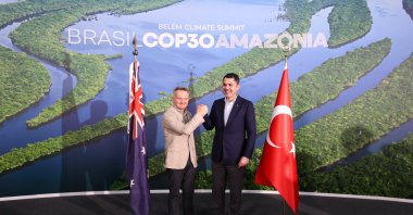 Environment, Urbanization and Climate Change Minister Murat Kurum (R) attends the U.N. Climate Summit, COP30, Belem, Brazil, Nov. 21, 2025. (AA Photo)