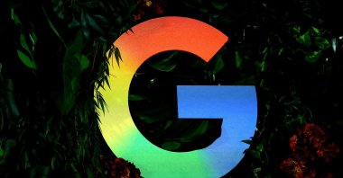 The Google logo is displayed during a press conference, Berlin, Germany, Nov. 11, 2025. (Reuters Photo)