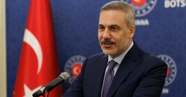 Foreign Minister Hakan Fidan visits the Turkish Embassy in Vienna, Austria, Dec. 5, 2025. (IHA Photo)