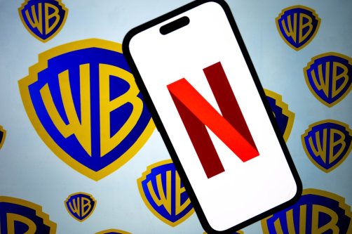 This photo illustration shows the logos of Netflix and Warner Bros. Discovery, Dec. 5, 2025. (AA Photo)