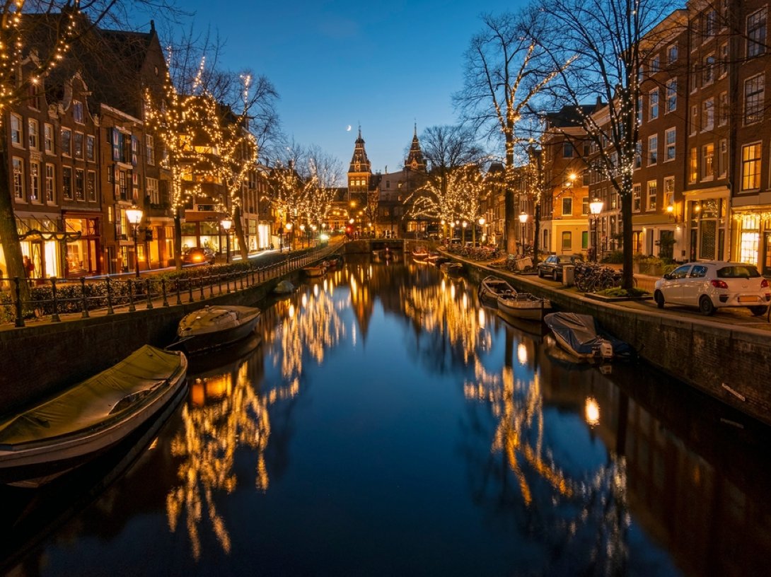 Charming Christmas lights in Amsterdam, Netherlands. (Shutterstock Photo)