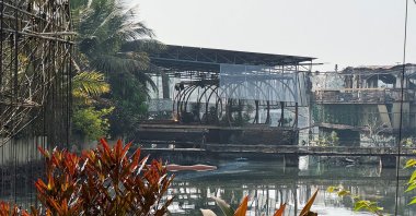 The burned remains of the Birch by Romeo Lane nightclub, sealed for investigation after a fire that killed multiple people, in Goa, India, Dec. 7, 2025. (Reuters Photo)