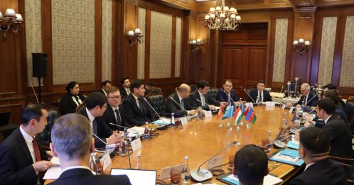 The Turkic Investment Fund board convened for a meeting, Bishkek, Kyrgyzstan, Dec. 5, 2025. (AA Photo)