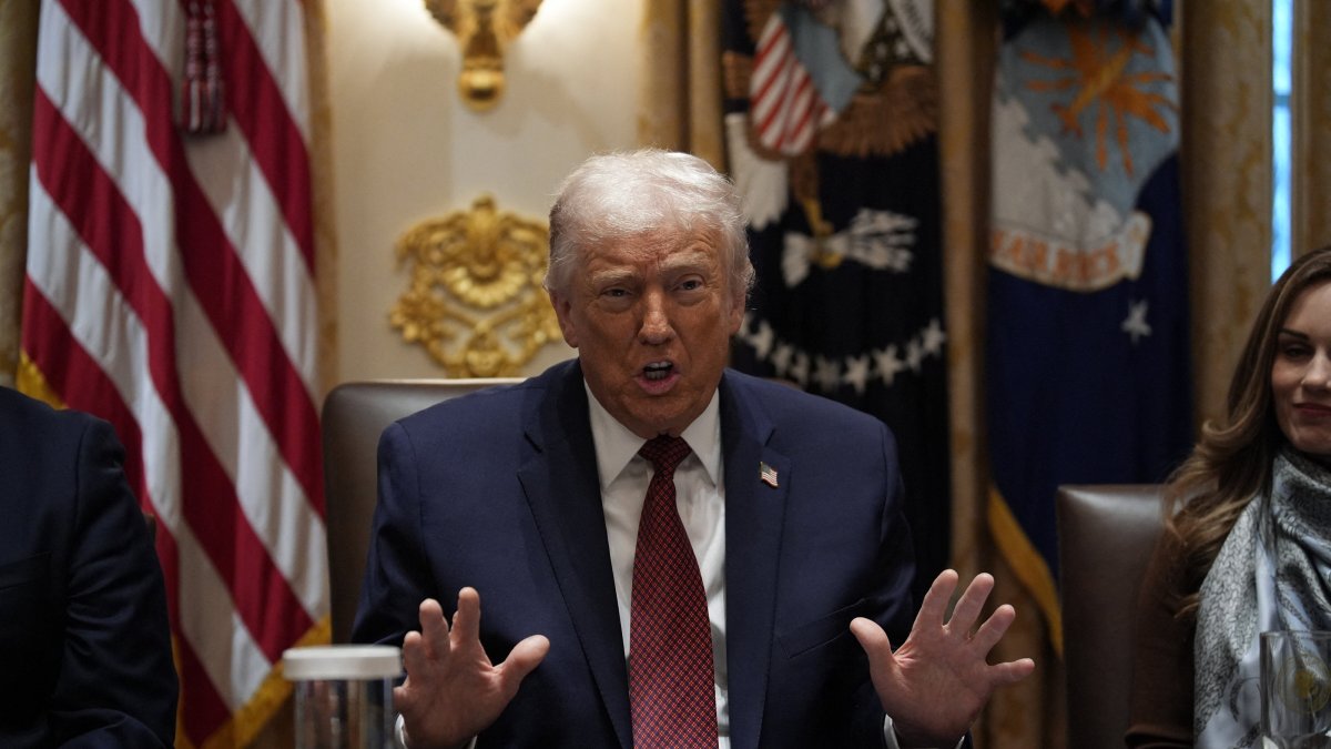 U.S. President Donald Trump attends a roundtable in the Cabinet Room at the White House in Washington, D.C., Dec. 8, 2025. (EPA Photo)