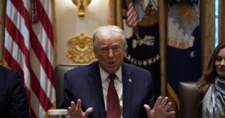 U.S. President Donald Trump attends a roundtable in the Cabinet Room at the White House in Washington, D.C., Dec. 8, 2025. (EPA Photo)