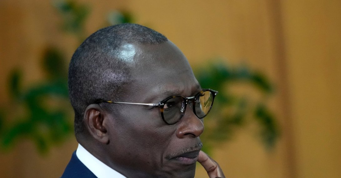 Benin&#039;s President Patrice Talon attends a meeting with Brazilian President Luiz Inacio Lula da Silva at the Planalto presidential palace, Brasilia, Brazil, May 23, 2024. (AP Photo)