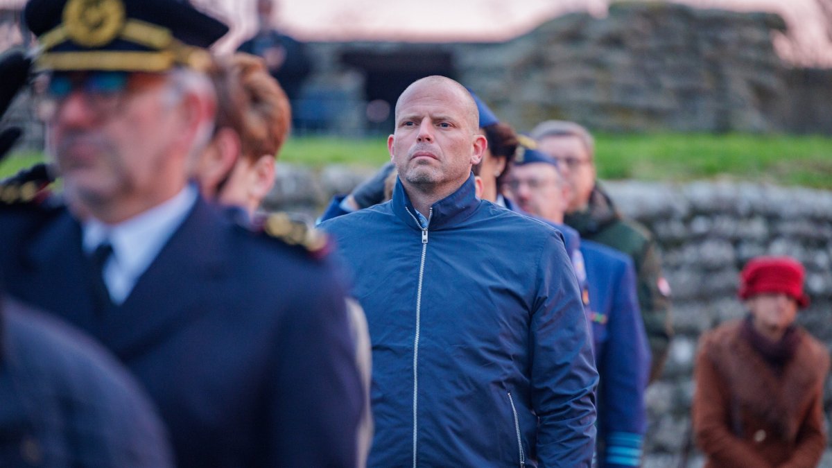 Belgian Defense Minister Theo Francken attends a ceremony, Diksmuide, Belgium, Nov. 10, 2025. (EPA Photo)