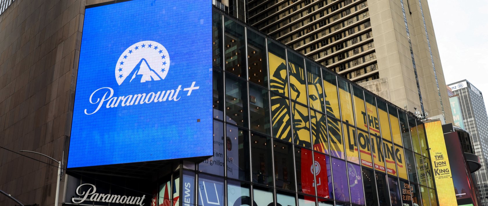 A Paramount  advertisement is displayed on the building where Paramount Global&#039;s office is located in Times Square, New York City, U.S., Dec. 8, 2025. (Reuters Photo)