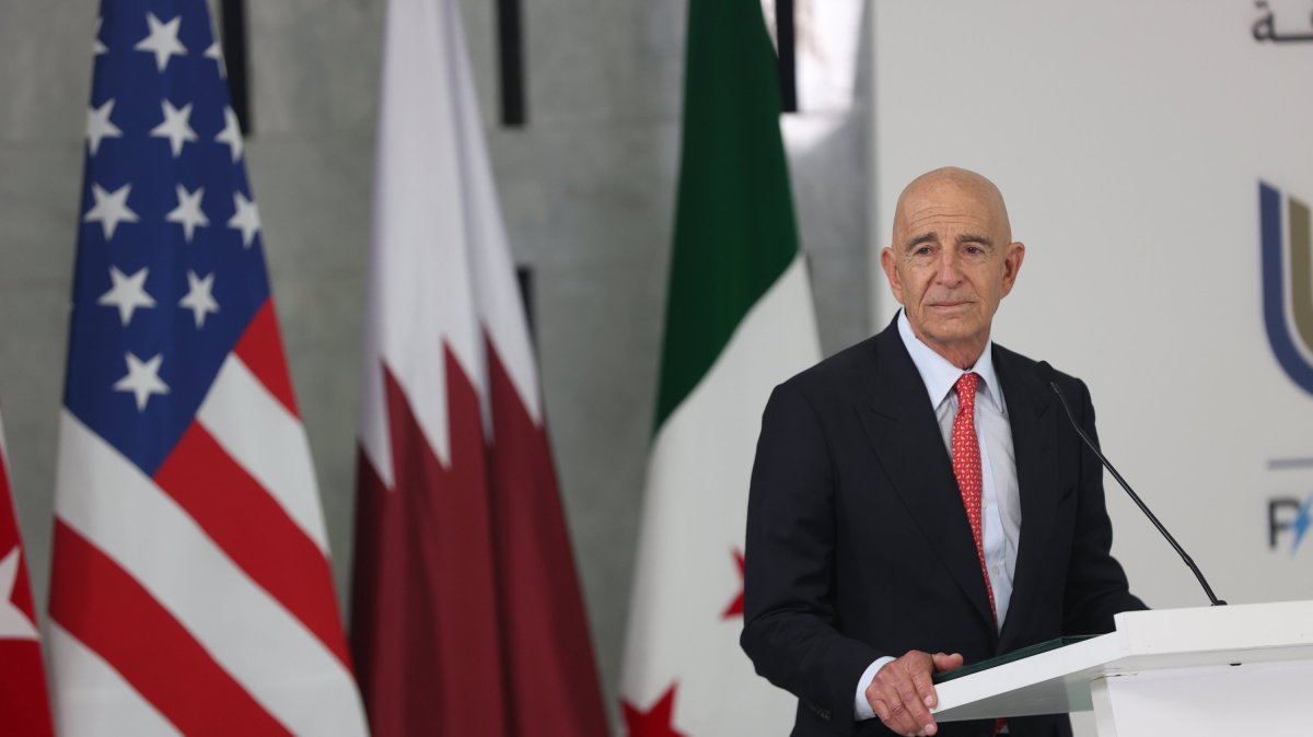 U.S. Ambassador to Türkiye Tom Barrack speaks at a press conference, Ankara, Türkiye, May 29, 2025. (AA Photo)