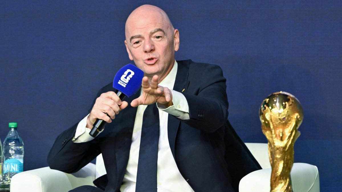 FIFA President Gianni Infantino speaks during the FIFA World Cup 2026 official match schedule announcement, Washington, U.S., Dec. 6, 2025. (AFP Photo)