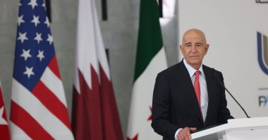 U.S. Ambassador to Türkiye Tom Barrack speaks at a press conference, Ankara, Türkiye, May 29, 2025. (AA Photo)