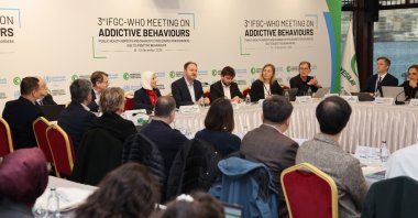 The Turkish Green Crescent (Yeşilay) and the International Green Crescent Federation, in cooperation with the World Health Organization (WHO) Türkiye Country Office, hold the opening of the third behavioral addictions meeting at Yeşilay headquarters, Istanbul, Türkiye, Dec. 10, 2025. (Courtesy of Turkish Green Crescent)