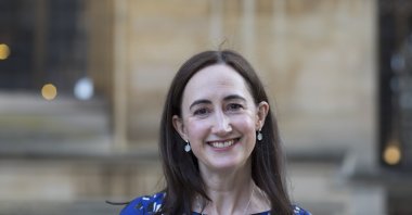 Sophie Kinsella, international best-selling chick-lit author, at the FT Weekend Oxford Literary Festival in Oxford, U.K., March 21, 2018. (Getty Images Photo)