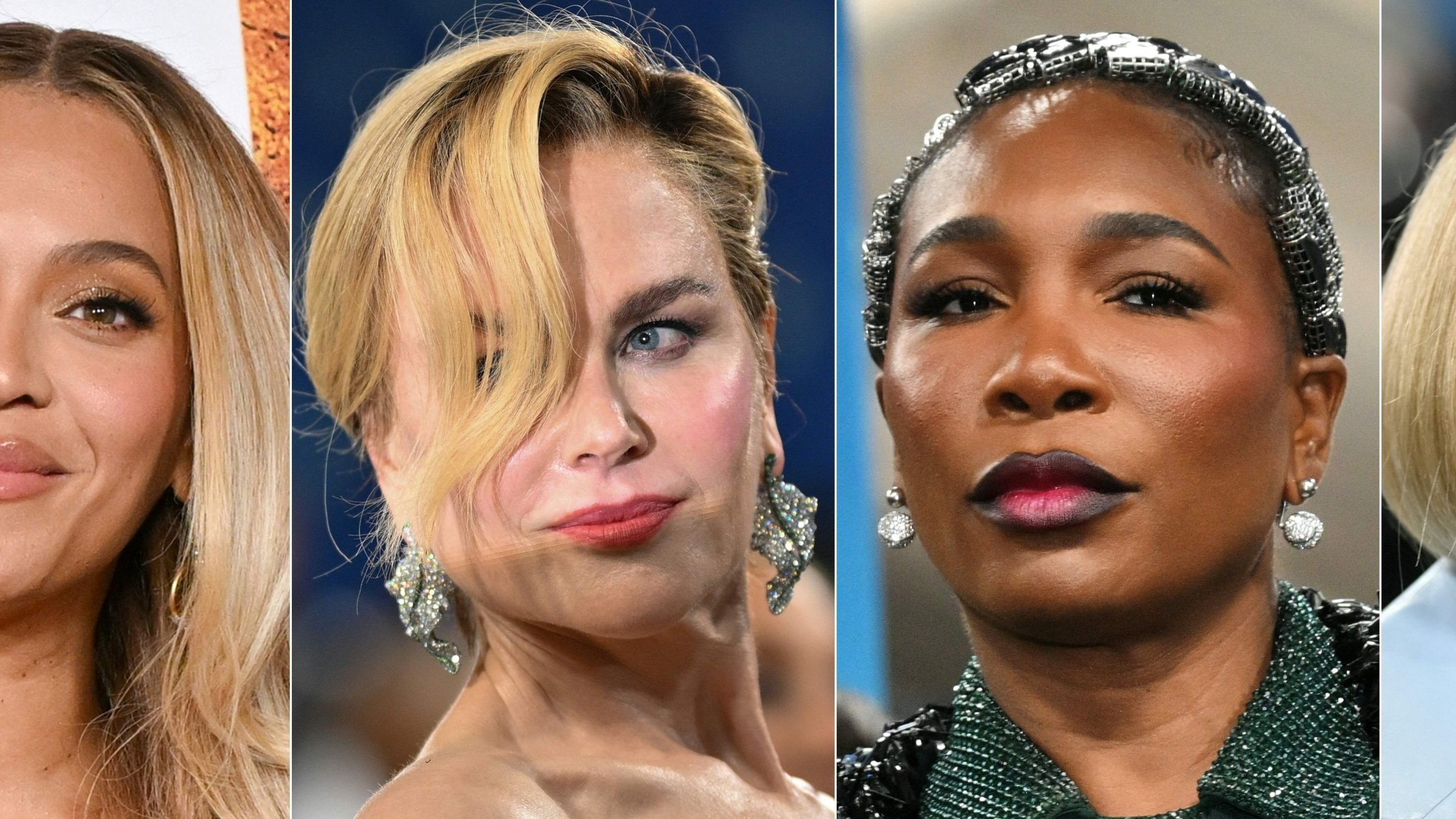This combination of pictures created on Dec. 10, 2025 shows, from left to right, U.S. singer-songwriter Beyonce in Hollywood, California, U.S., Dec. 9, 2024, Australian American actor Nicole Kidman in New York, on May 5, 2025, U.S. tennis player Venus Williams on May 5, 2025, in New York and Vogue Editor-in-Chief Anna Wintour in New York, U.S., May 5, 2025. (AFP Photo)