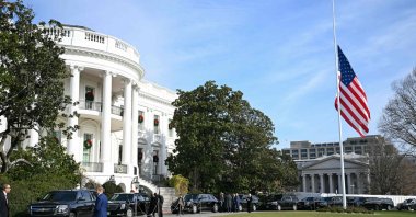 The U.S. flag flies at half staff on the South Lawn of the White House, Washington, U.S., Dec. 4, 2025. (AFP Photo)