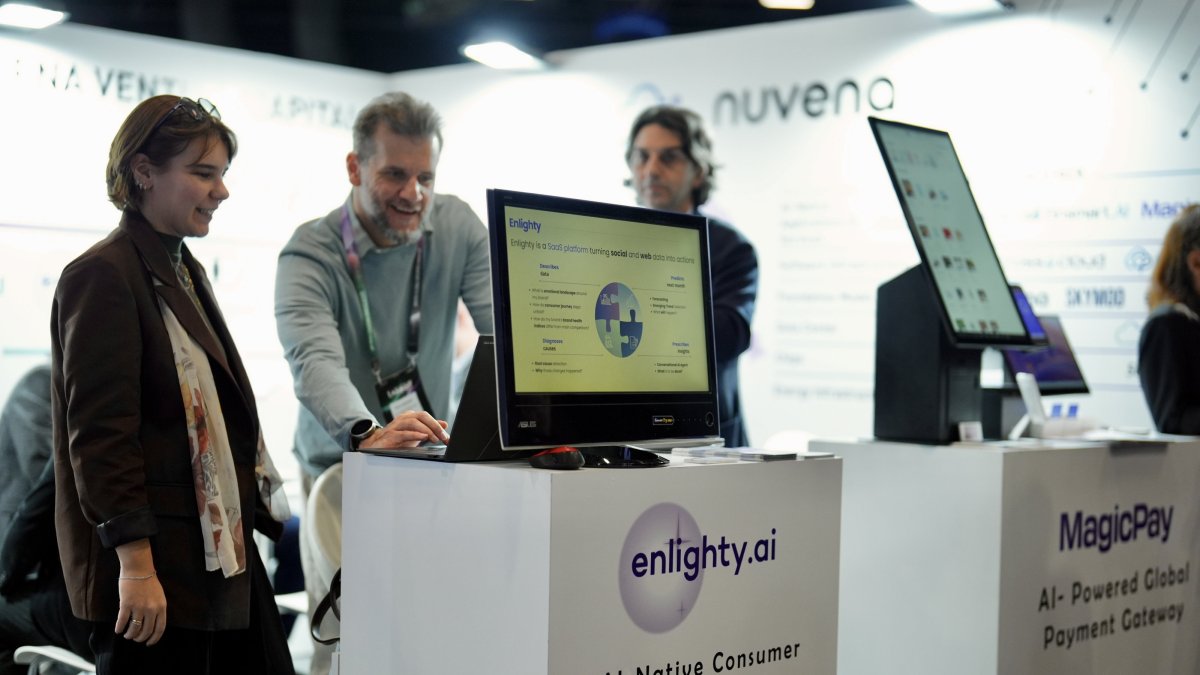 Ena Venture Capital&#039;s booth at the Take Off Istanbul Summit, Dec. 12, 2025. (AA Photo)