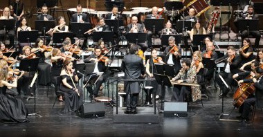 Istanbul State Symphony Orchestra performs during its 80th anniversary concert at the Atatürk Cultural Center in Istanbul, Türkiye, Dec. 13, 2025. (AA Photo)