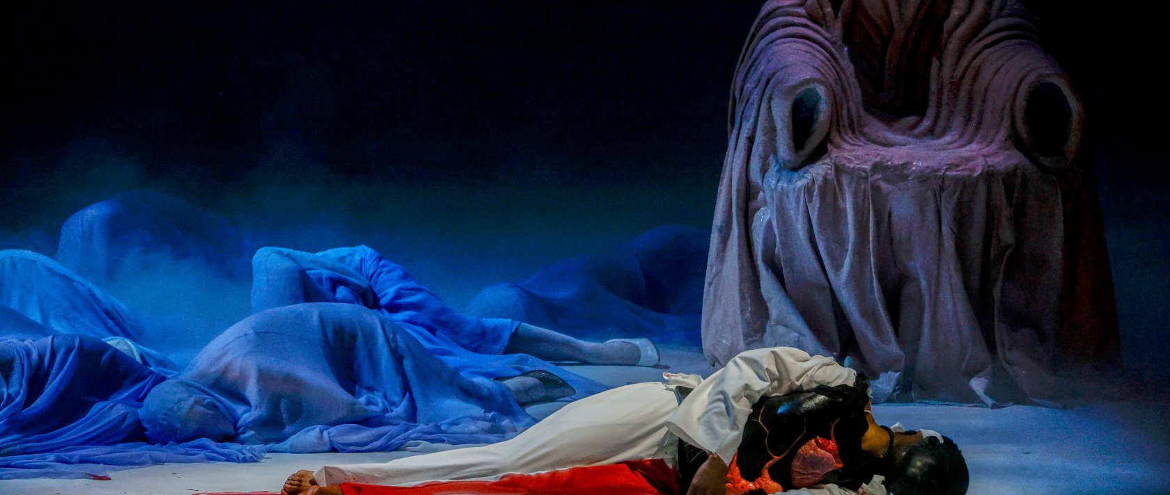 Actors perform during the general rehearsal of Ennio Morricone's only opera, Partenope, at the San Carlo Theatre, Naples, Italy, Dec. 11, 2025. (AP Photo)