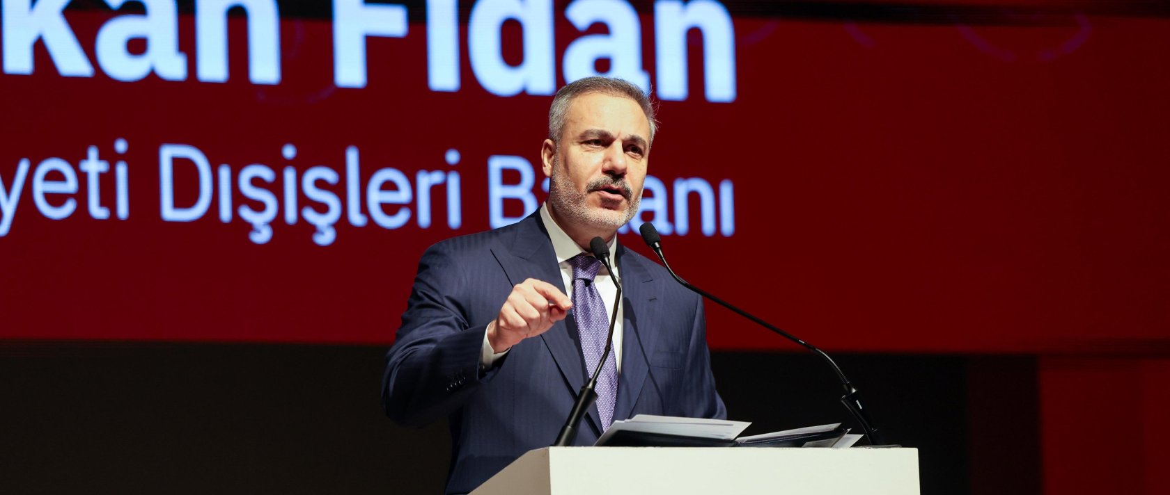 Foreign Minister Hakan Fidan speaks at an event in Istanbul, Türkiye, Dec. 13, 2025. (AA Photo)