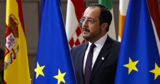 Greek Cypriot head Nikos Christodoulides arrives at an EU summit, Brussels, Belgium, Oct. 17, 2024. (AP Photo)