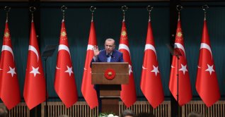 President Recep Tayyip Erdoğan speaks to reporters following a news conference in the capital Ankara, Dec. 15, 2025. (AA Photo)