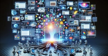 A concept of AI generating infinite social media content. (Shutterstock Photo)