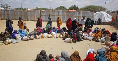 Somalis, who fled amid a drought, arrive at a makeshift camp on the outskirts of the capital Mogadishu, Somalia, Tuesday, Sept. 26, 2023. (AP File Photo)