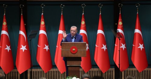 President Recep Tayyip Erdoğan speaks to reporters following a news conference in the capital Ankara, Dec. 15, 2025. (AA Photo)
