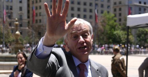 President-elect Jose Antonio Kast waves as he departs after a meeting with President Gabriel Boric at the Palacio de la Moneda in Santiago, Chile, Dec. 15, 2025. (EPA Photo)