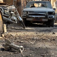 The tail of a shell lies on the ground at the site of an Israeli military operation, in the southern village of Beit Jin, Syria, Nov. 28, 2025. (AFP Photo)