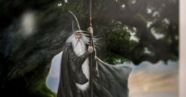 A drawing by illustrator John Howe at the new La Tour du Fantastique (The Tower of the Fantastic) museum, Neuchatel, Switzerland, Dec. 9, 2025. (AFP Photo)