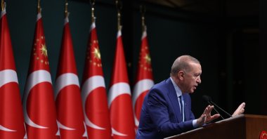 President Recep Tayyip Erdoğan speaks at an event, Ankara, Türkiye, Dec. 14, 2025. (DHA Photo)