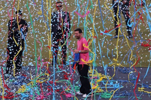 Lionel Messi at the stadium during his tour of India at Arun Jaitley Stadium, New Delhi, India, Dec. 15, 2025. (Reuters Photo)