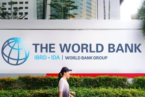 The World Bank logo is seen on a billboard, Jakarta, Indonesia, July 4, 2023. (Shutterstock Photo)