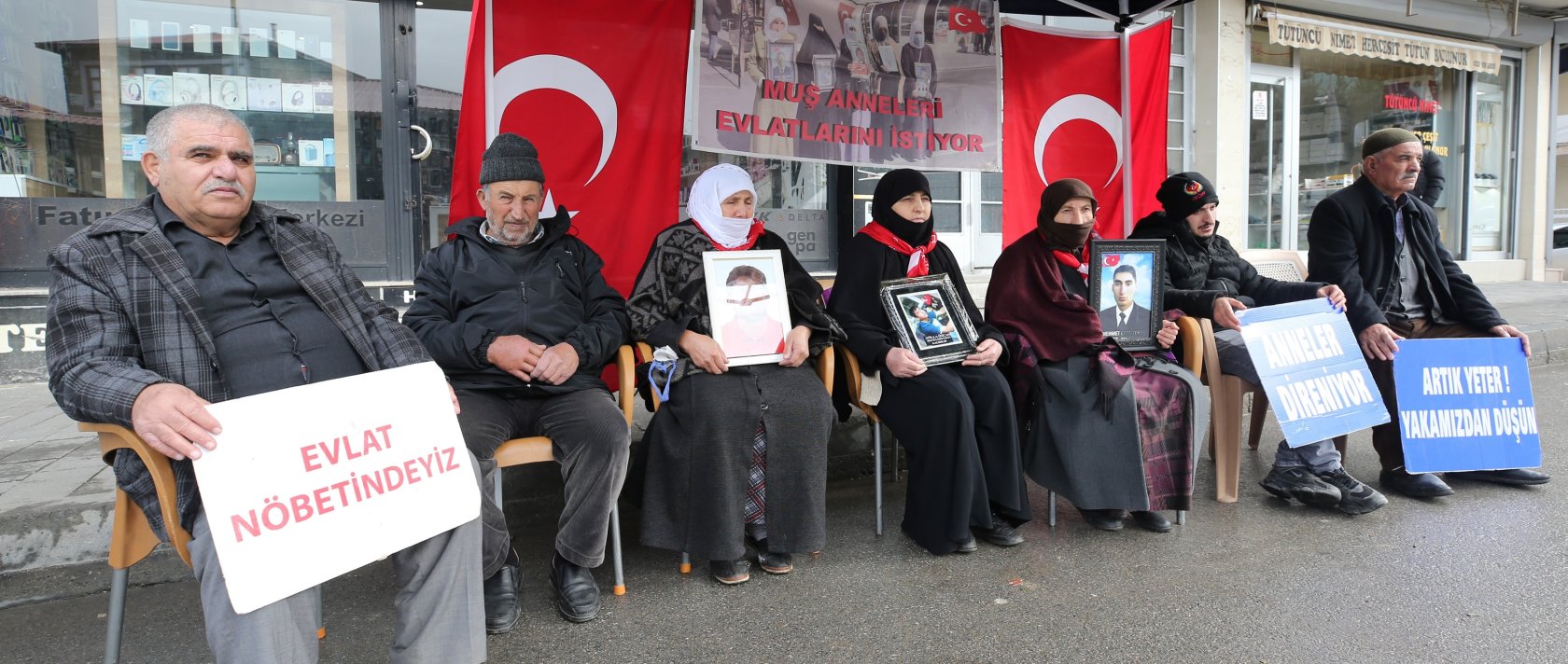 Parents of PKK members brainwashed by the terrorist group stage a protest for their return, Muş, eastern Türkiye, Dec. 10, 2025. (AA Photo)